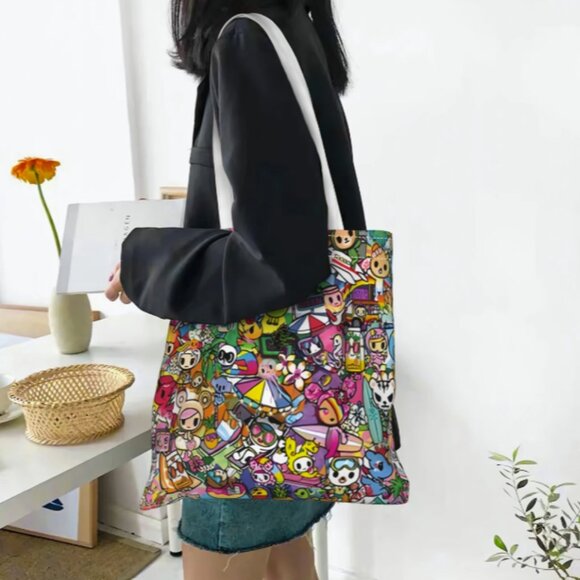 Tokidoki Colorful Canvas Shopping Tote NWT - Picture 1 of 4